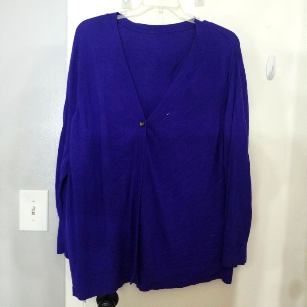 Purple cardigan sweater